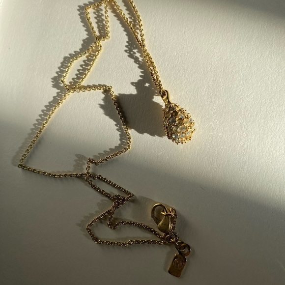 Swarovski gold tone crystal ball necklace - Picture 3 of 11